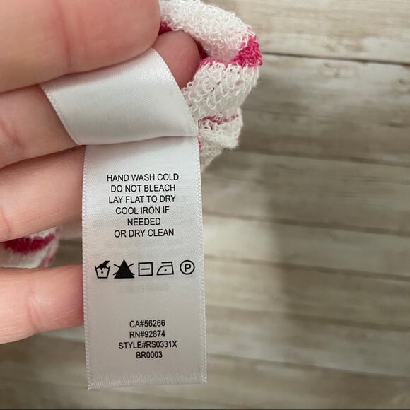 NWT Splendid Striped Twist Hem Tank Top Pink White Preppy Beach Vacay Size M - Picture 8 of 10